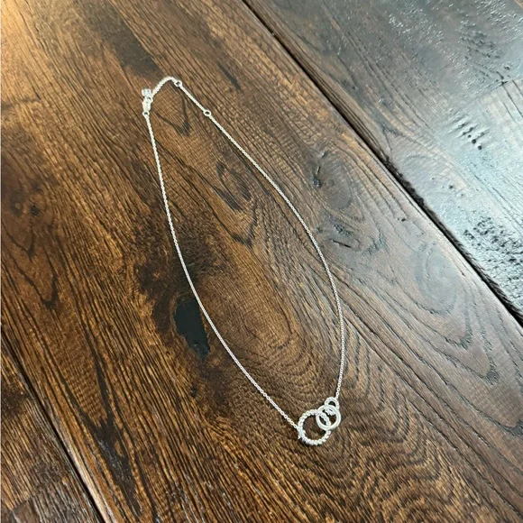 NEW IN BOX Elegant Silver Interlocking Circles Necklace - Picture 7 of 15